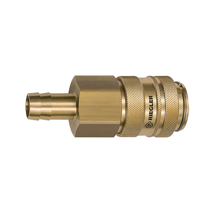 Quick-connect coupling I.D. 19, Bright brass, Sleeve I.D. 16