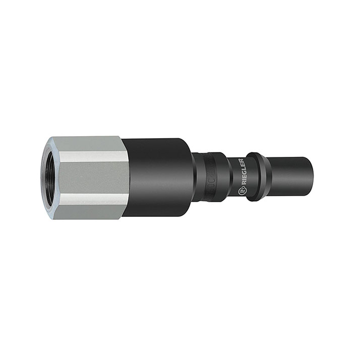 Nipple f. coupl. I.D. 8, check valve, ISO 6150 C, Steel, G 3/8 IT