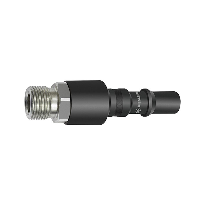 Nipple f. coupl. I.D. 8, check valve, ISO 6150 C, Steel, G 3/8 ET