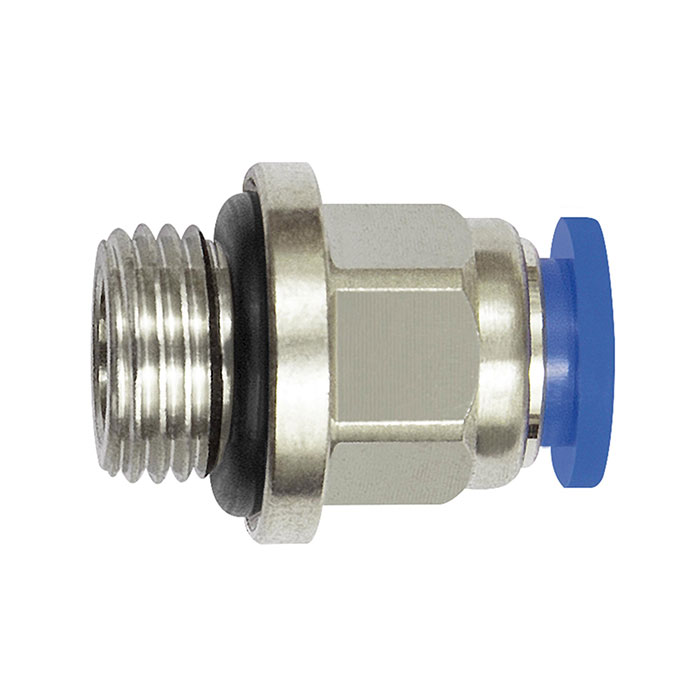 Straight push-in fitting »Blue Series« mini, M3 o., hose ext. Ø 3