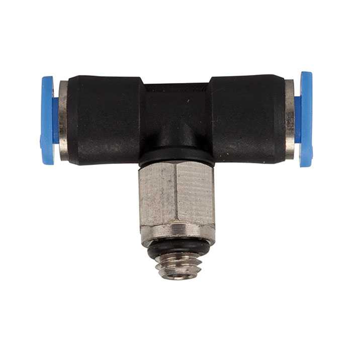 Push-in T-fitting »Blue Series« mini, rotating, M3