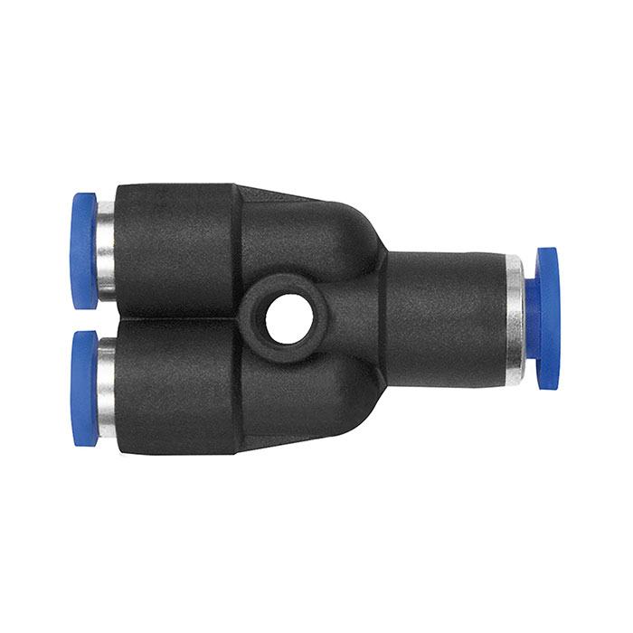 Push-in Y-connector »Blue Series« mini, red., hose exterior Ø 4/3