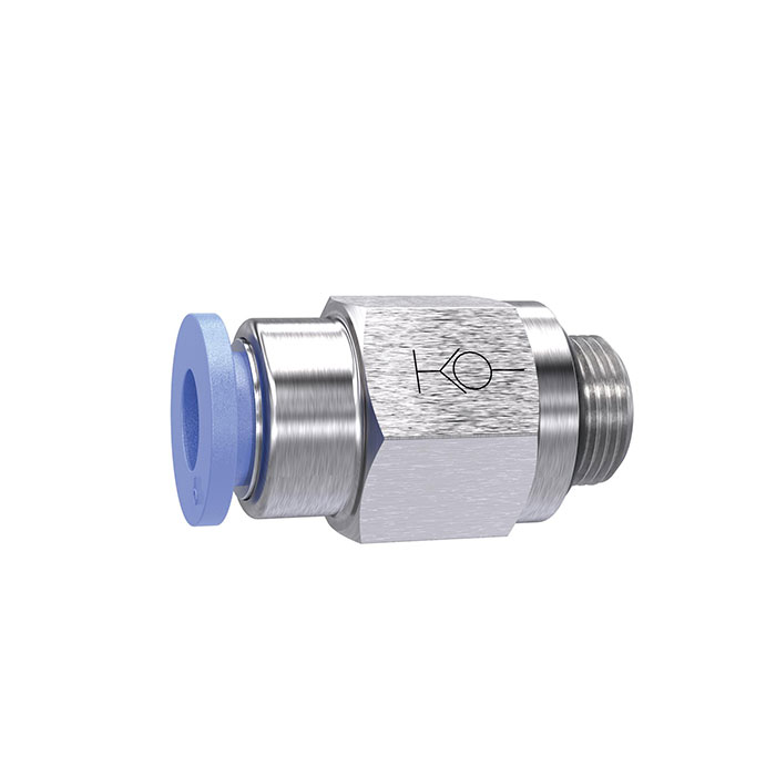 Straight push-in fitting »Blue Series«, Self-locking, G 1/4 o.