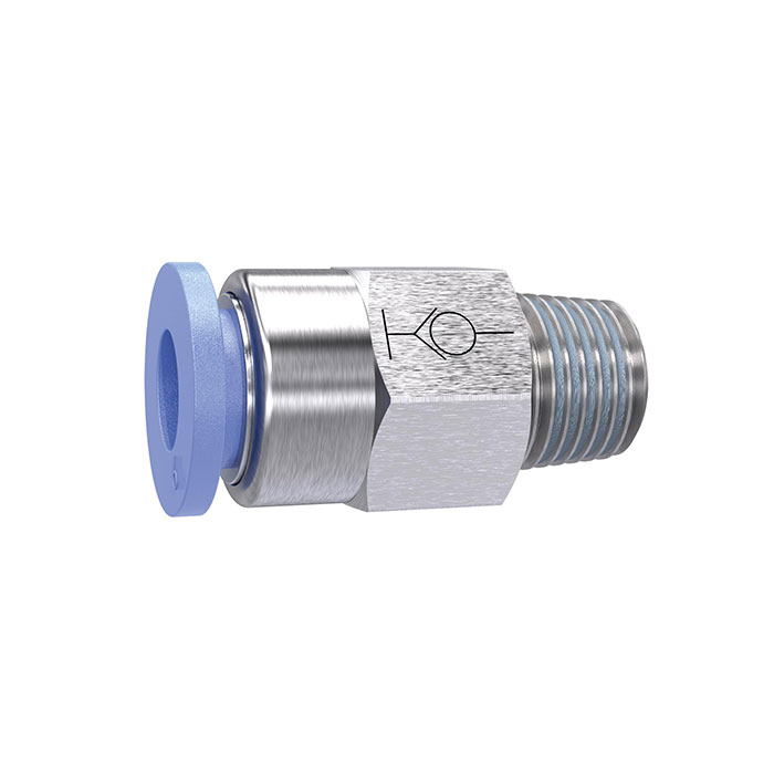 Straight push-in fitting »Blue Series«, Self-locking, R 1/8 o.