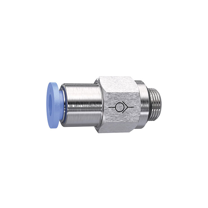 Straight Check valve »Blue Series«, Thread to hose, M5 o.