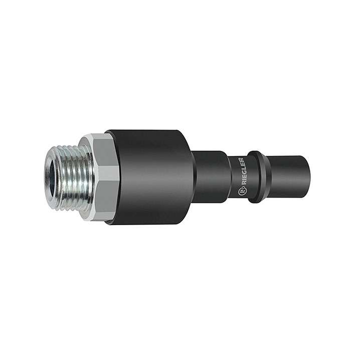 Nipple f. coupl. I.D.11, check valve, ISO 6150 C, Steel, G 1/2 ET