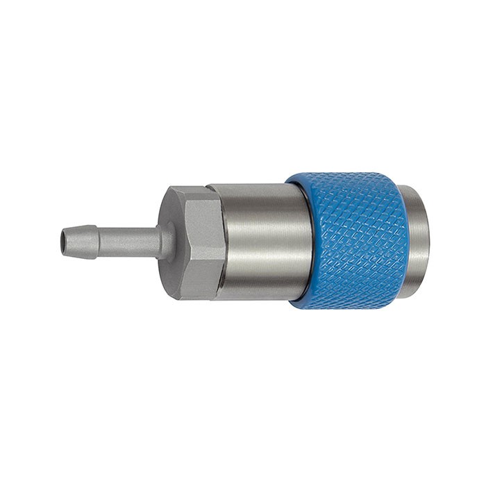 Captive swivel safety coupling I.D. 6, ISO 6150 C, I.D. 6, blue