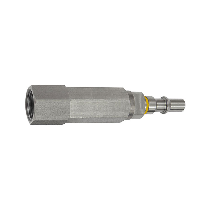 Captive nipple I.D. 6, ISO 6150 C, check valve, G 3/8 IT, gray