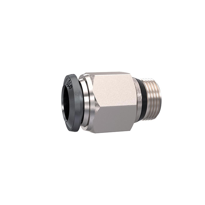 Straight push-in fitting »universal short« 1/4, hose6, taper seat