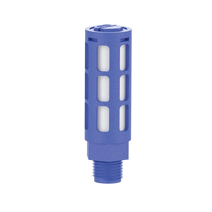 Plastic silencer with polyethylene damper element, G 1/2