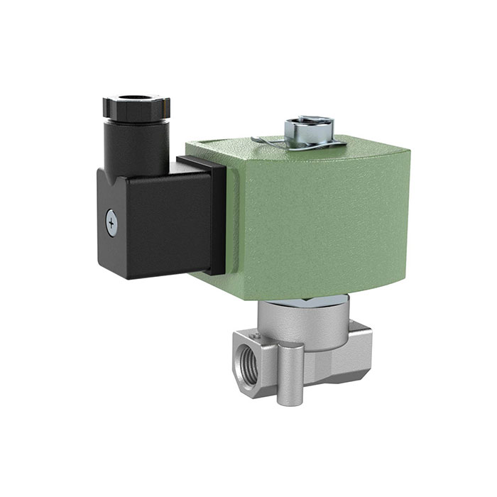 3/2-way solenoid valve, Stainless steel, NC, 24 V DC, NBR, G 1/4