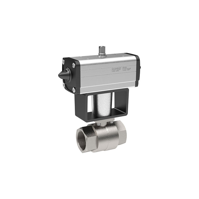 Stainless steel ball valve, Pneumatic actuation drive, Rp 3/8