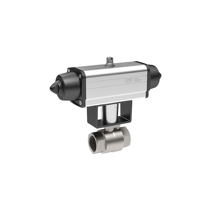 Stainless steel ball valve, Pneumatic actuation drive, Rp 3/8