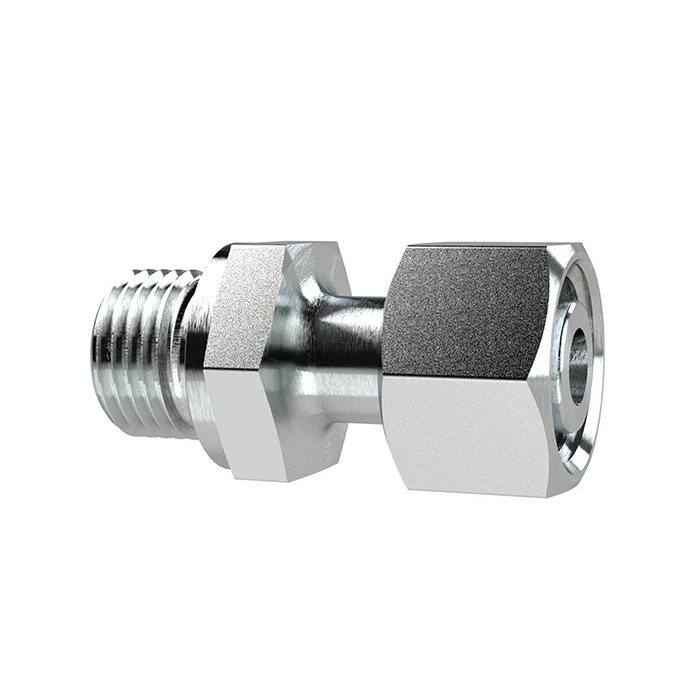 Adjustable male connector, G 1/8o., Pipe ext.Ø6, galvanised steel