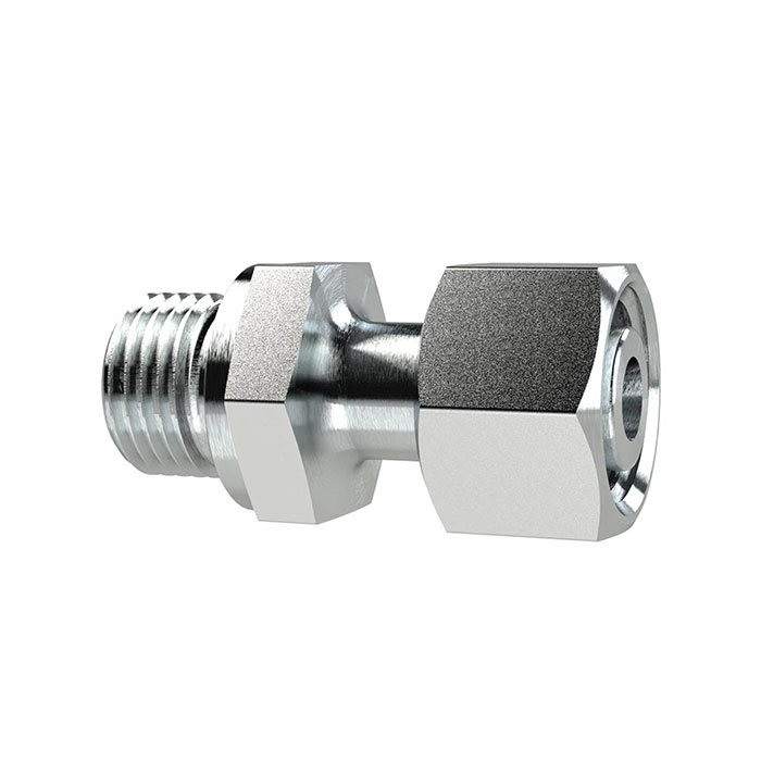 Adjustable male connector, G 3/8o.,Pipe ext.Ø10, galvanised steel