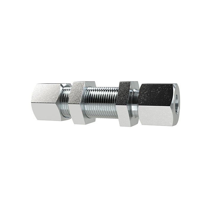 Bulkhead connector, Pipe exterior Ø 6 mm, galvanised steel