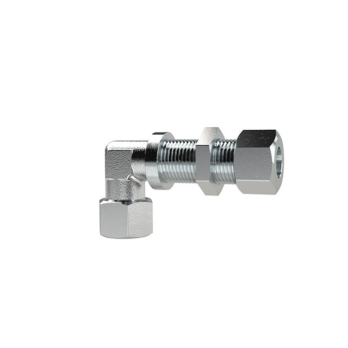 Bulkhead elbow connector, Pipe exterior Ø 6 mm, galvanised steel