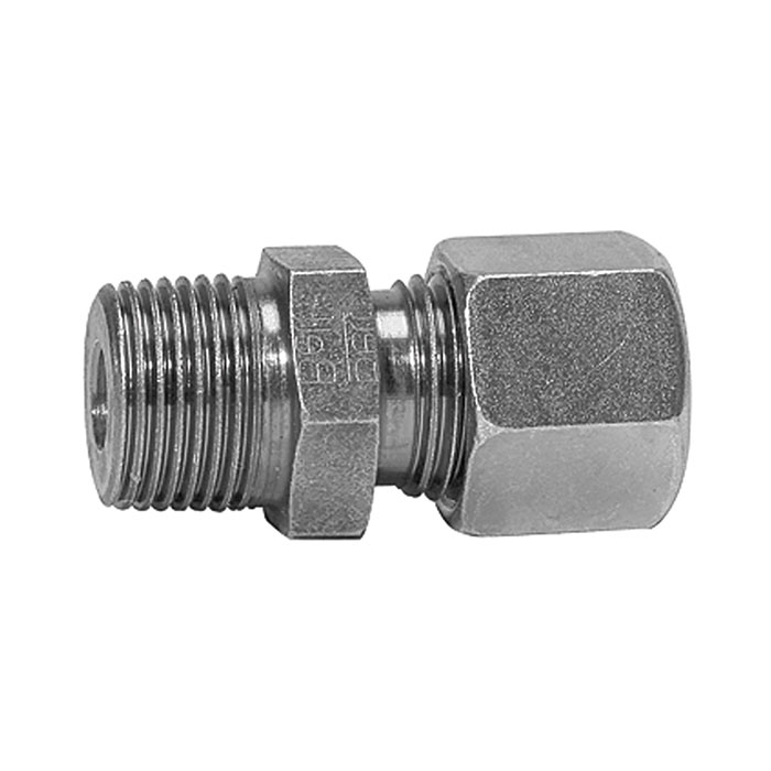 Straight screw-in fitting, R 1o. Pipe ext.Ø28, galvanised steel