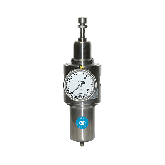 Stainless steel filter regulator, 1.4404, G 1/4, 1 - 15 bar