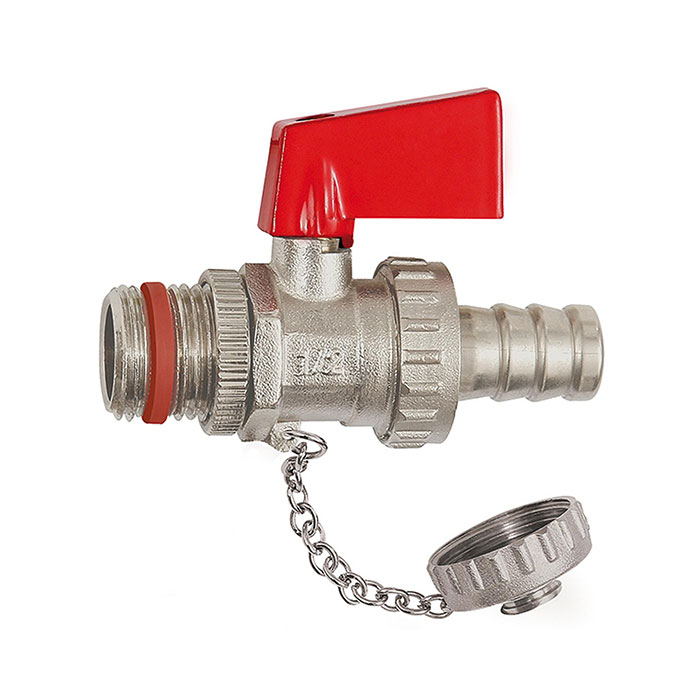 KFE ball valve, nickel-plated brass, G 1/2, Sleeve I.D. 13