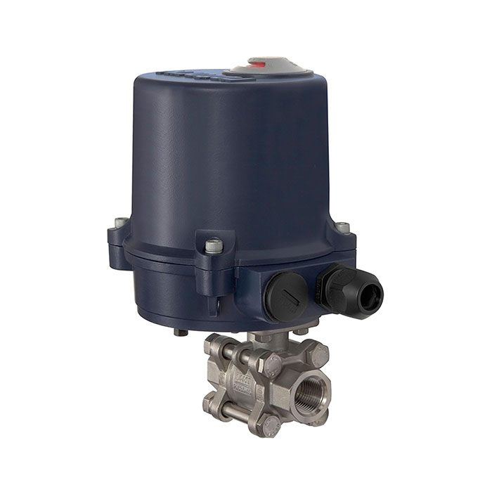 Stainless steel ball valve, Electr. actuation drive, 24 V DC