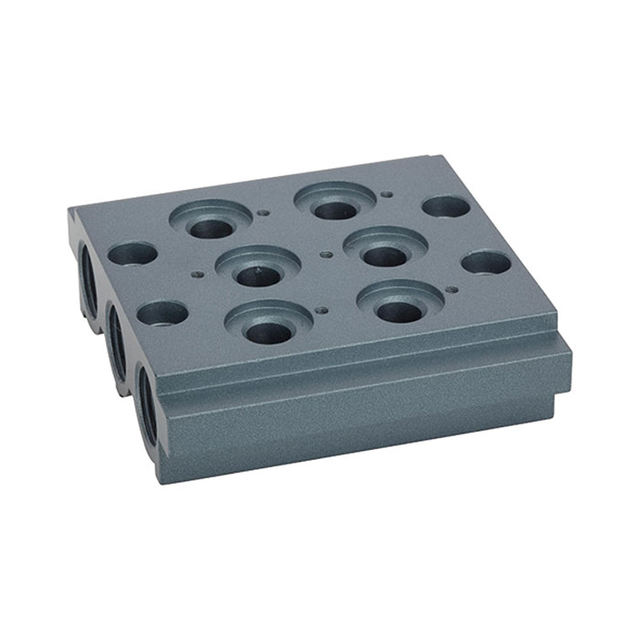 Multi-base plate for the way valves, 2 valve positions, G 1/8