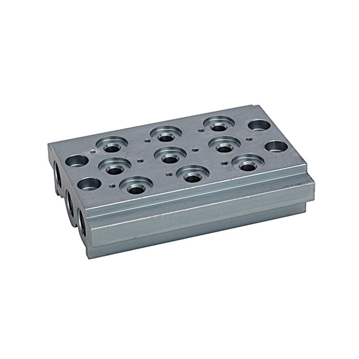 Multi-base plate for the way valves, 4 valve positions, G 1/8