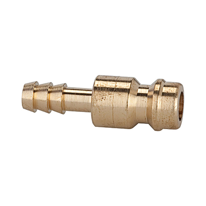 Plug-in connector for coupl. I.D. 5, bright brass, Sleeve I.D. 4