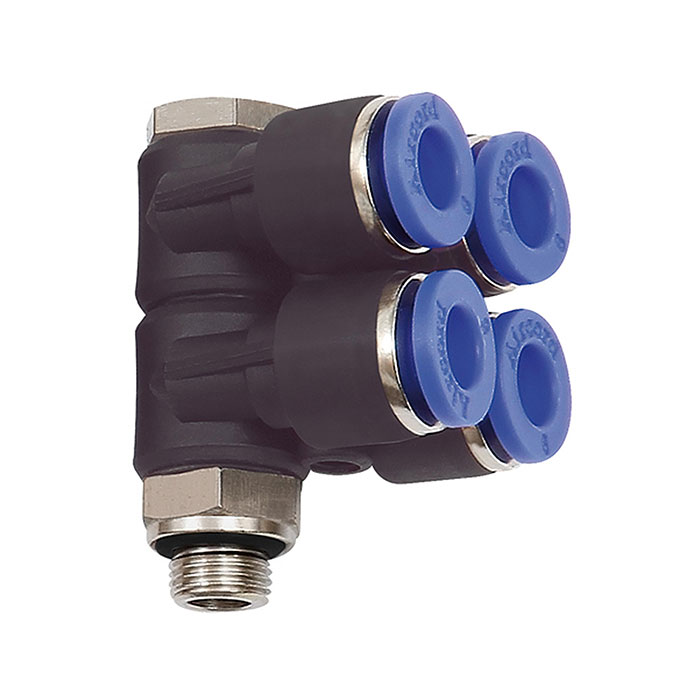 L-multi-distributor »Blue Series«, 4-fold, rotating, G 1/8 o.