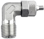 Angled screw-in fitting, R 1/4, for hose 10/8, Stainless steel