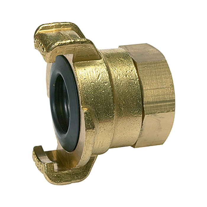 GEKA threaded piece, 360° rotating, bright brass, G 1 interior