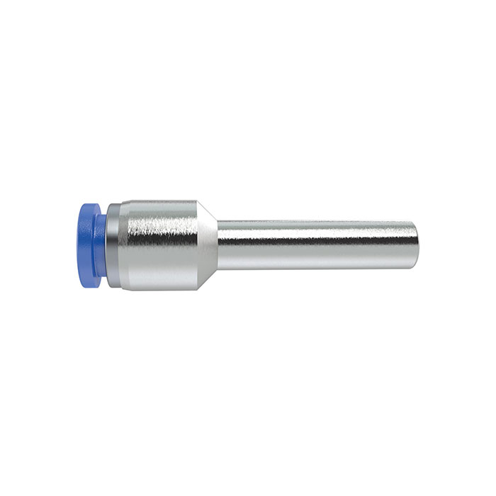 Str. push-in connector, hose Ø4, plug nip. 6, »Blue Series« mini