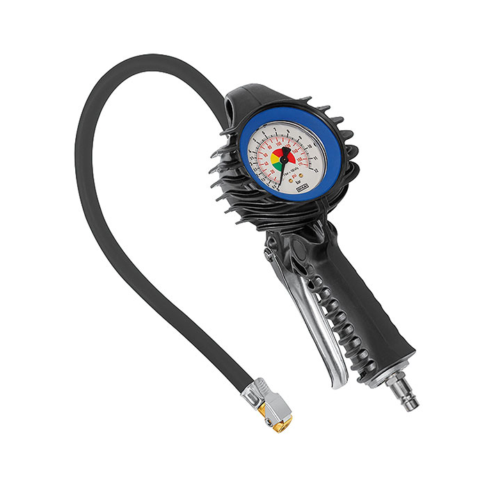 [114543] Stand. manual tyre gauge, quick connector, Uncalibrated, 0-12 bar