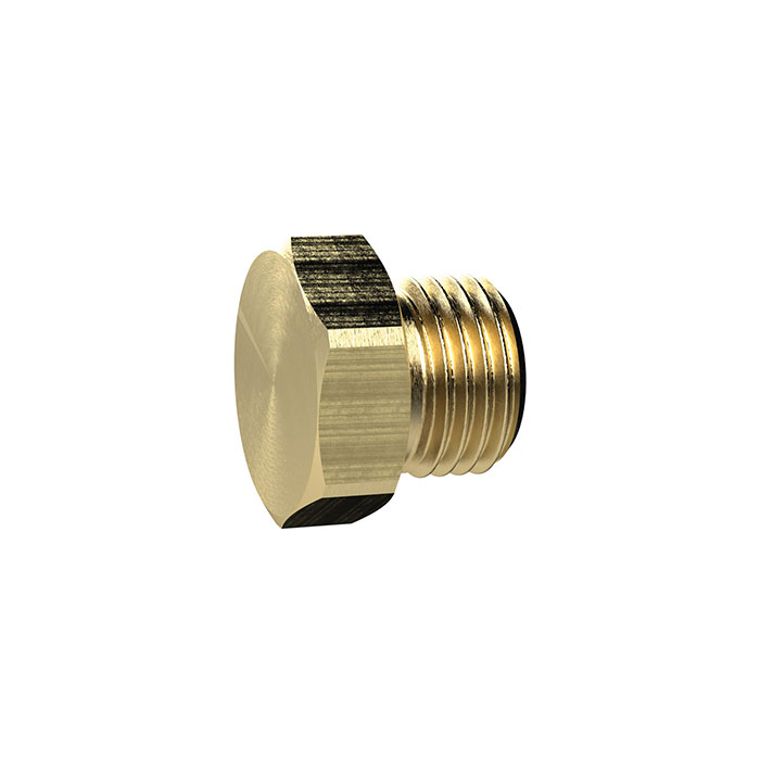 Locking screw, Exterior hexagonal, G 1/4, AF 17, Brass