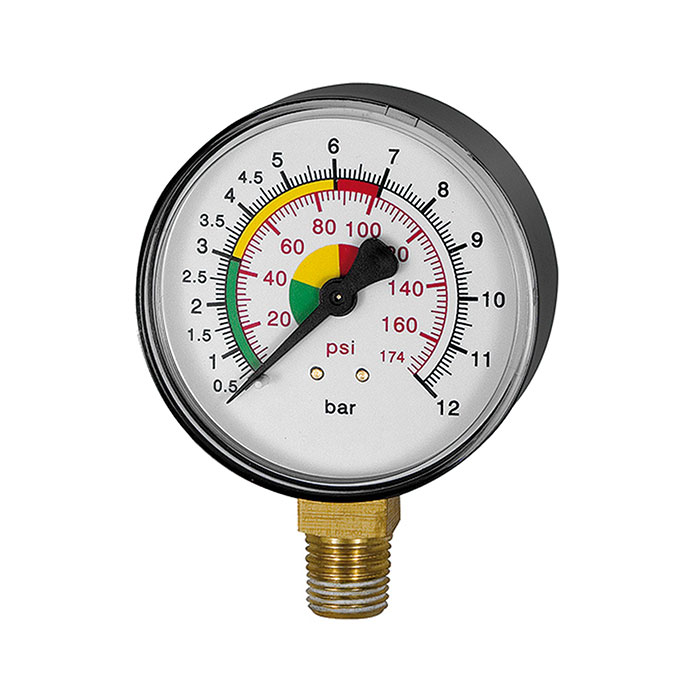 Pressure gauge Ø 63 mm, Uncalibrated, Connection bottom