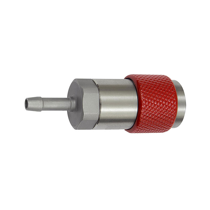 Captive swivel safety coupling I.D. 6, ISO 6150 C, I.D. 6, red