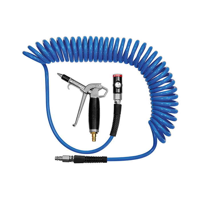 Spiral hose - blow gun kit Typhoon, PU-hose-Ø 10x6.5, max. 6 m